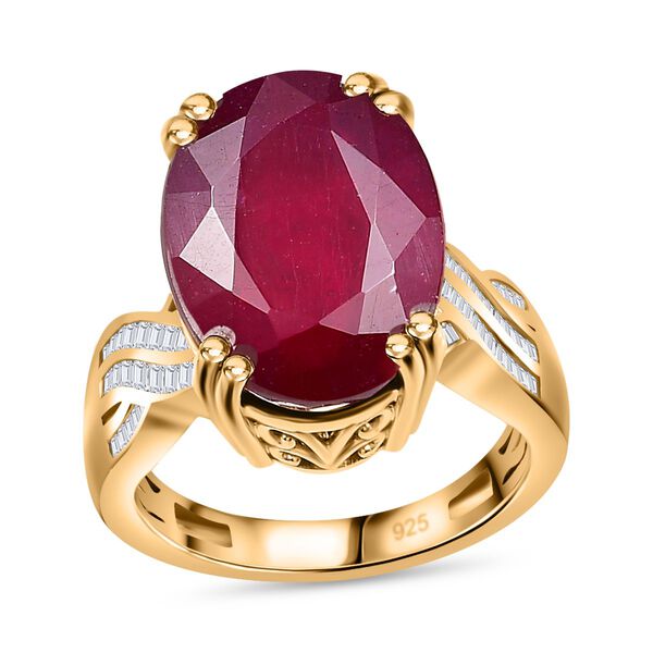 Afrikanischer Rubin und Diamant Ring - 15,28 ct. image number 4