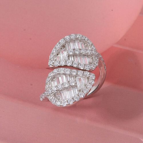 Lustro Stella Weißer Zirkonia Ring 925 Silber rhodiniert (Größe 20.00) image number 1