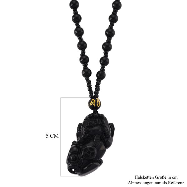 Schwarzer Glasachat Halskette 63 cm ca. 190.00 ct image number 6