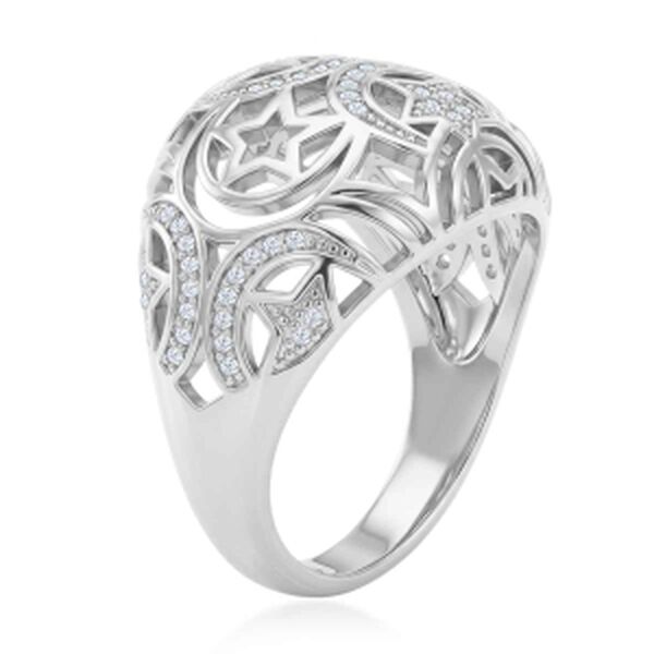 Wei&szlig;er Zirkonia Ring Nickelfreies Messing (Gr&ouml;&szlig;e 18.25) image number 3