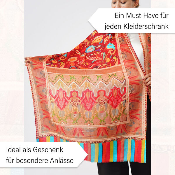 LA MAREY Schal aus 100% Premium-Kaschmir mit Digitaldruck, 70x200 cm, Paisley image number 2