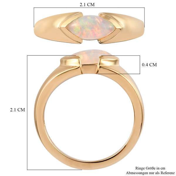 Natürlicher Äthiopischer Opal Ring 925 Silber vergoldet  ca. 0,49 ct image number 7