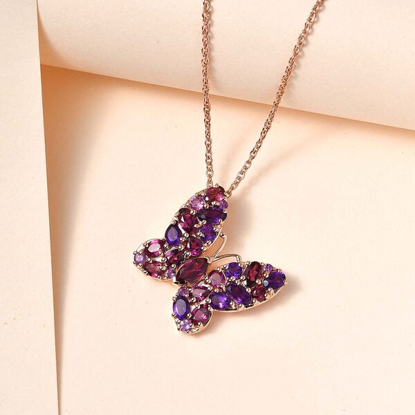 Rhodolith Granat Anh&auml;nger mit 45cm Kette - 4,28 ct. image number 2