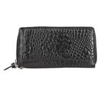 RFID-geschützte Brieftasche aus 100% echtem Leder mit Kroko-Prägung und abnehmbarem Trageschlaufe, schwarz image number 6