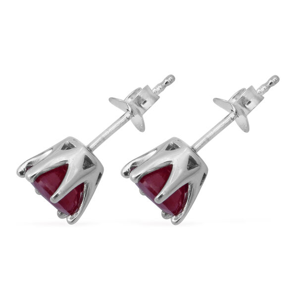 Afrikanischer Rubin Ohrstecker 925 Silber platiniert ca. 2,44 ct image number 3