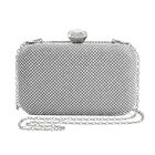 Moderne Clutch mit Kristallverzierung, 20x4x2 cm, Silber image number 0