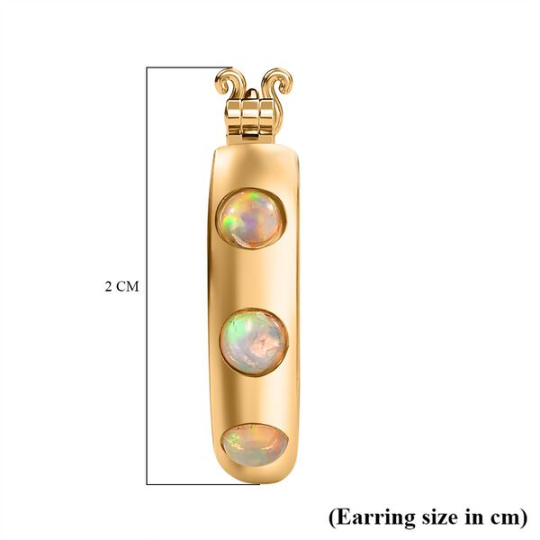 AA natürlicher, äthiopischer Welo Opal Ohrringe, 925 Silber vergoldet -  0,49 ct. image number 6