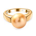 AA Goldene Südsee Perle Ringe 925 Silber Gelbgold Vermeil (Größe 21.00)