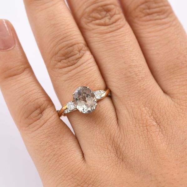 LUXORO AAA Turkizit, Wei&szlig;er Diamant Ring 585 Gold (Gr&ouml;&szlig;e 19.00) ca. 4,17 ct image number 2