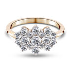 Diamant-Ring, zertifiziert I2-I3, 375 Gelbgold (Größe 17.00) ca. 1,08 ct