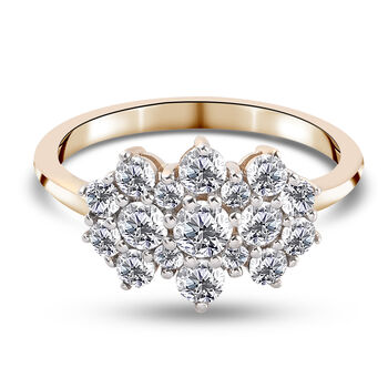 Diamant-Ring, zertifiziert I2-I3, 375 Gelbgold (Gr&ouml;&szlig;e 17.00) ca. 1,08 ct