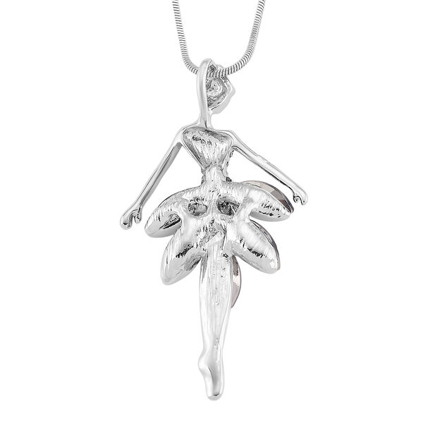 Blau Kristall, Wei&szlig;er Kristall Anh&auml;nger mit Kette ca. 63.5 cm + 5 cm Extender image number 4