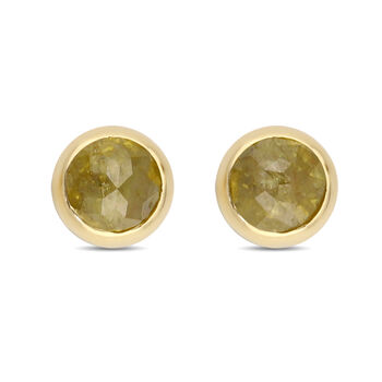 Nat&uuml;rliche, gelbe Diamant-Ohrstecker, 375 Gelbgold ca. 0.50 ct