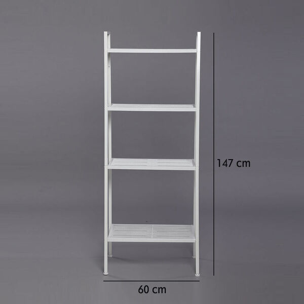 Lagerregal mit 4 Regalböden, Größe: 60x35x147 cm, Weiß  image number 4