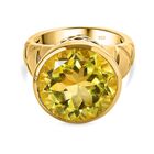 Ouro Verde-Quarz Ring, 925 Silber vergoldet (Größe 17.00) ca. 9.26 ct