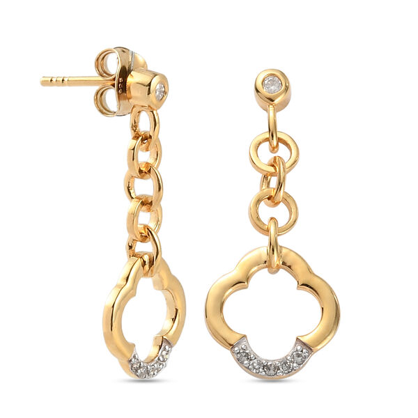 Florale Diamant-Ohrh&auml;nger in Silber image number 4