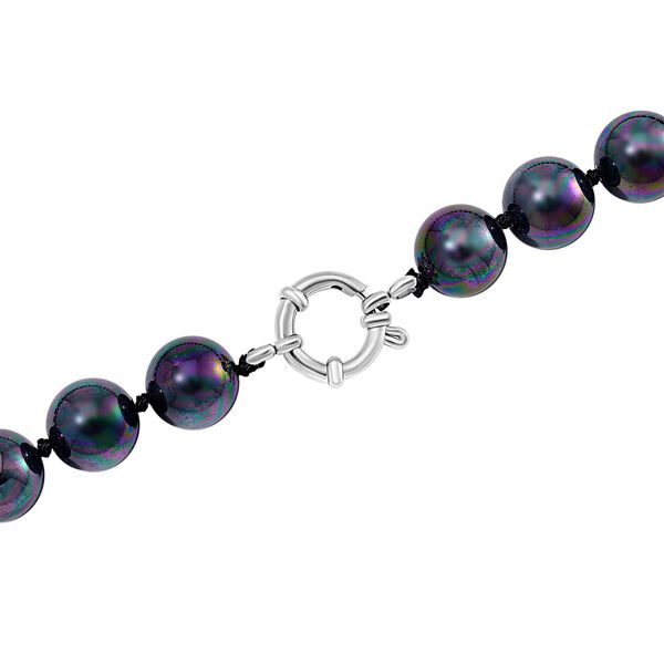 Pfauenfarbene Muschelkernperle Halskette, 50cm image number 5