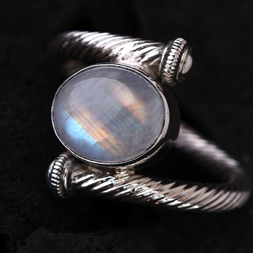 Royal Bali Kollektion- Regenbogen Mondstein Ring - 5,85 ct. image number 1