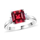 AAA Lab Created Padparadscha-Saphir, Lab Grown Diamant Ring 417 Gold (Größe 20.00) ca. 3,20 ct