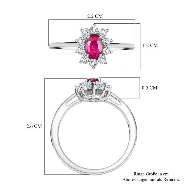 D'Joy Afrikanischer Rubin und Zirkon Halo Ring und Anh&auml;nger image number 7