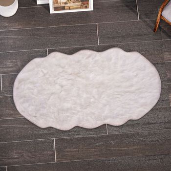 Kunstfell Teppich, wei&szlig;