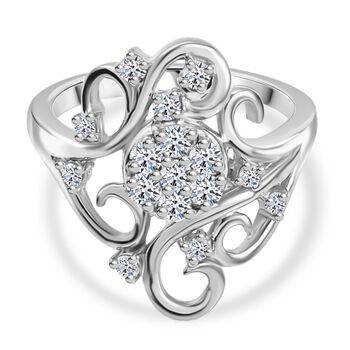 LUXURIANT DIAMOND - Lab Grown Diamant SI-GH SGL zertifiziert Ring 925 Silber rhodiniert (Gr&ouml;&szlig;e 17.00) ca. 0.50 ct