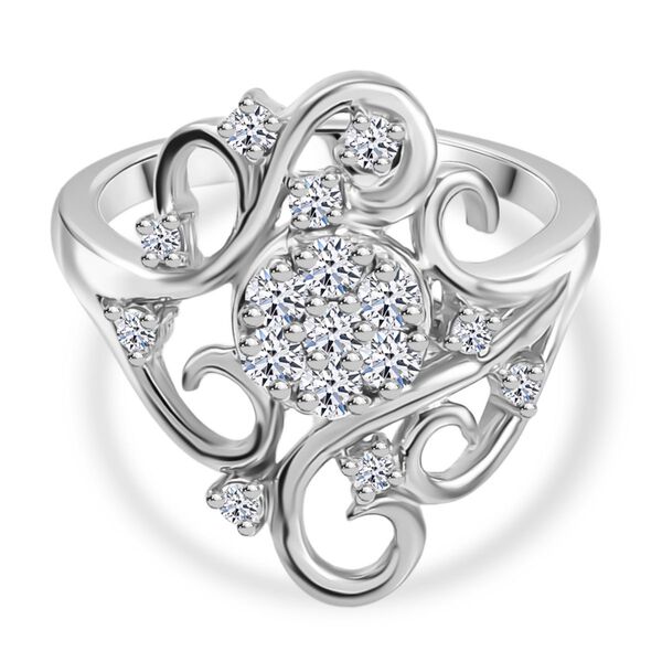 LUXURIANT DIAMOND - Lab Grown Diamant SI-GH SGL zertifiziert Ring 925 Silber rhodiniert (Gr&ouml;&szlig;e 17.00) ca. 0.50 ct