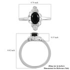 Schwarzer Spinell und Zirkon-Ring, 925 Silber  ca. 1,17 ct image number 5