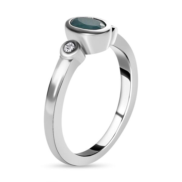 Grandidierit und weißer Zirkon-Ring, 925 Silber platiniert (Größe 20.00) ca. 0.54 ct image number 5