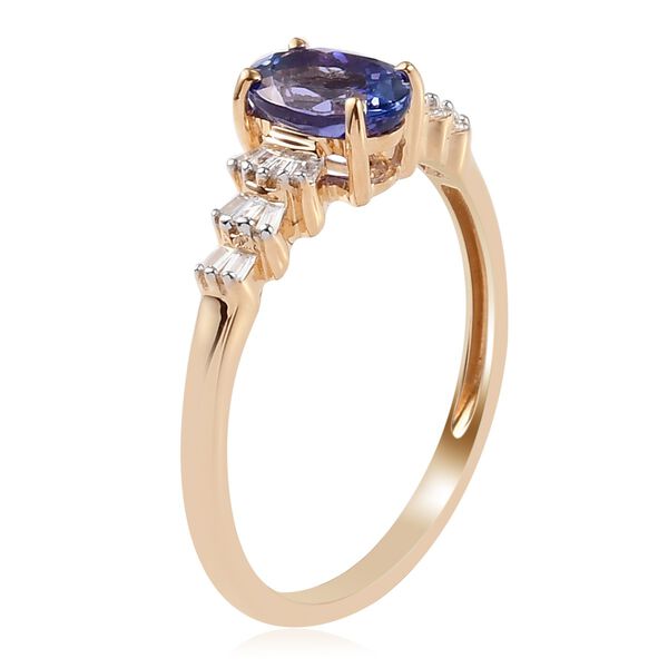 AA Tansanit und Diamant Ring 375 Gelbgold image number 4