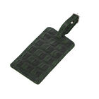 2er Set - Reisepass-Etui aus 100% echtem Leder mit RFID Schutz, mit passendem Kofferanhänger, Krokoprägung, Dunkelgrün image number 3