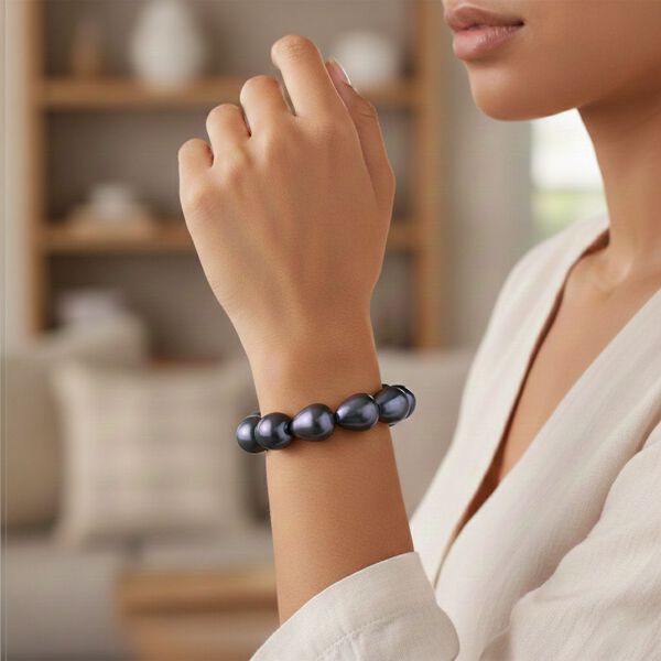 Pfaufarbene Muschelperle Armband Flexibles cm Standard image number 2