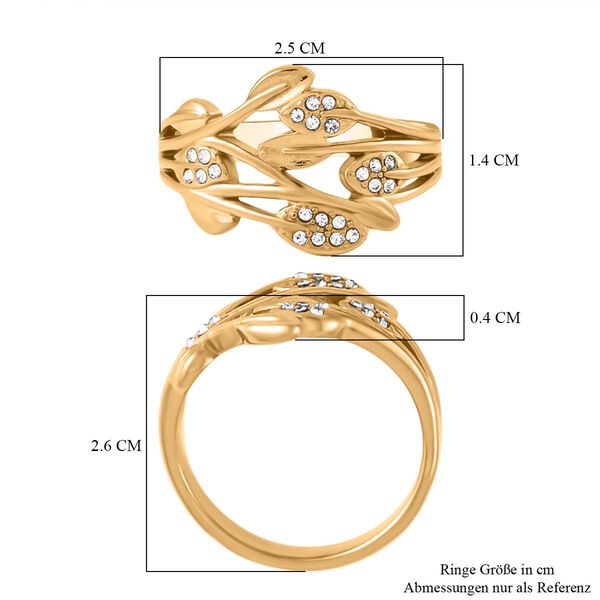 Wei&szlig;er Kristall-Blatt-Ring image number 7