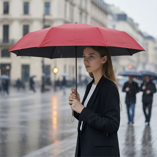 Sturmfester Poket-Regenschirm mit UV-Schutz  58 cm, Rot