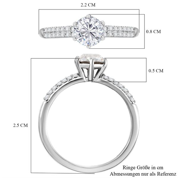 J Francis gefertigt mit SWAROVSKI- Wei&szlig;er Swarovski Kristall Ring image number 7