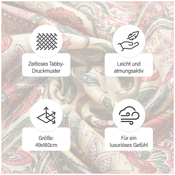 100% Seiden Schal, rot image number 5