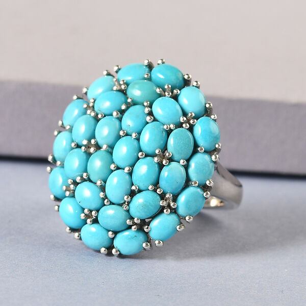 Amerikanischer, nat&uuml;rlicher Sleeping Beauty T&uuml;rkis-Ring, 925 Silber platiniert  ca. 5,02 ct image number 2