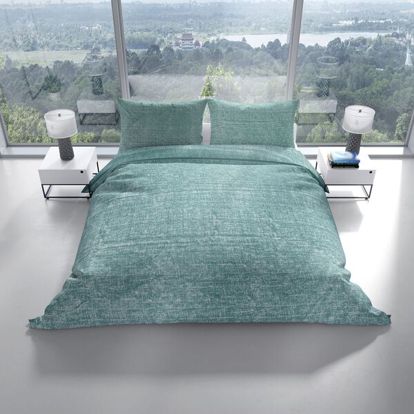 Bettw&auml;sche Set, 135x200cm, 80x80cm,  T&uuml;rkis image number 1