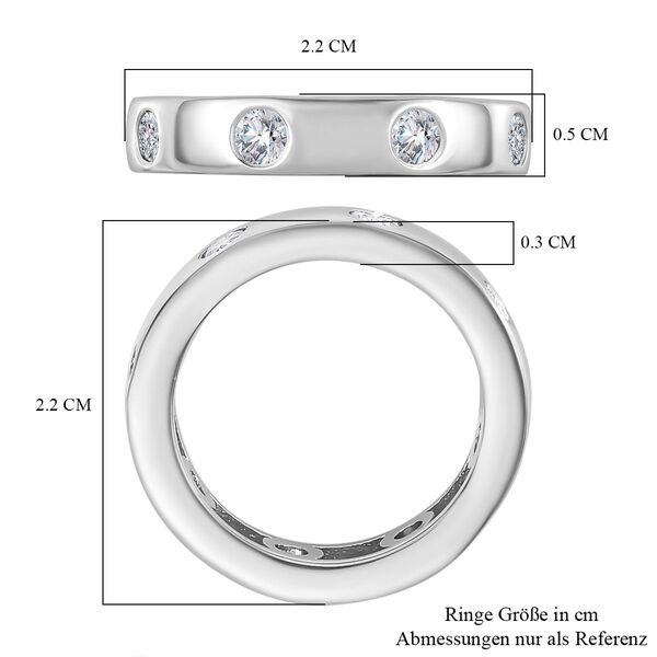 Moissanit Ring, 925 Silber rhodiniert, ca. 0,83 ct. image number 5