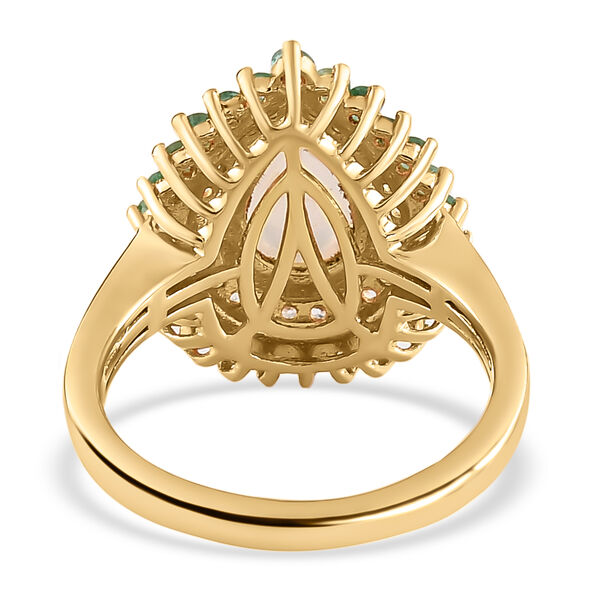 Natürlicher, äthiopischer Opal, Smaragd und Zirkon-Ring - 1,53 ct. image number 6