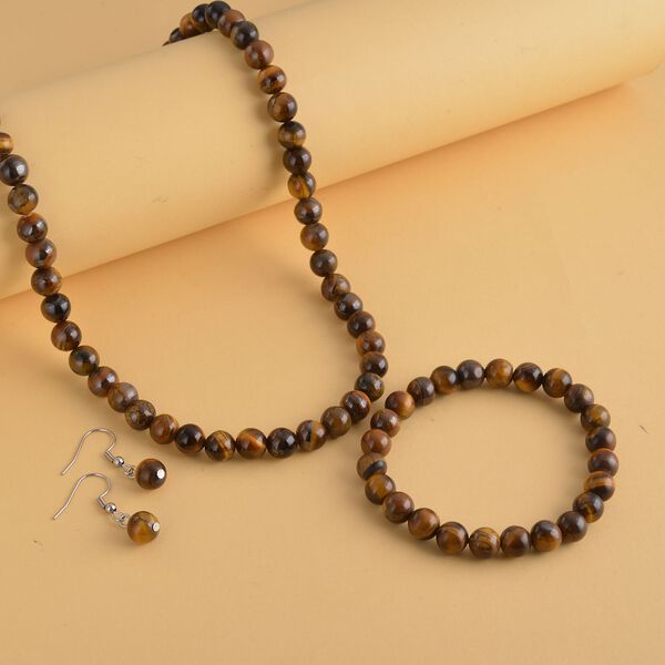 3er-Set - Tigerauge Schmuckset - 	323,50 ct. image number 2