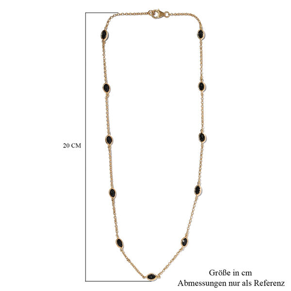 Schwarze Spinell-Halskette, ca. 45 cm, 925 Silber vergoldet, ca. 6,71 ct image number 6