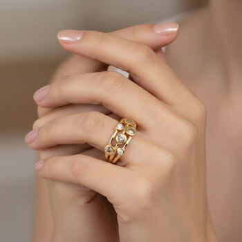 D'Joy AA nat&uuml;rlicher goldener Tansanit und Zirkon Ring  - 0,54 ct.