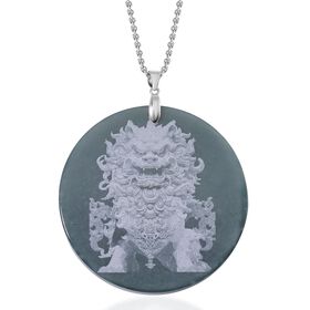 Natürlicher Olmek Jadeit Löwe-Anhänger mit 50cm Kette - 190 ct.