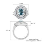 Kambodschanischer blauer und Weißer Zirkon Ring 925 Silber platiniert  ca. 3,98 ct image number 6