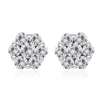 Diamant-Ohrstecker, I1-I2, SGL zertifiziert, 585 Wei&szlig;gold, ca. 1.00 ct