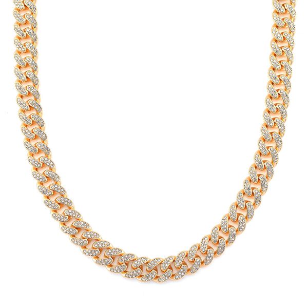 Wei&szlig;er Kristall Halskette ca. 50 cm Gelb