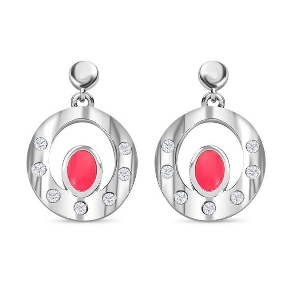 AA rosa &auml;thiopische Welo Opal und Zirkon-Ohrringe - 0,58 ct.