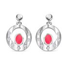 AA Rosa, äthiopischer Welo Opal, Weißer Zirkon Ohrringe, 925 Silber platiniert, ca. 0.58 ct