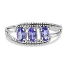 Tansanit Ring 925 Silber rhodiniert (Größe 17.00) ca. 0.69 ct